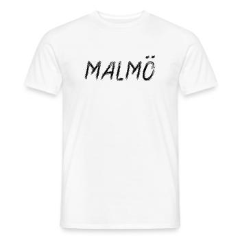 Malmö Suède Style Grunge Pinceau Noir - T-shirt homme - blanc - Devant - AI Model Male 178 dark (178cm)