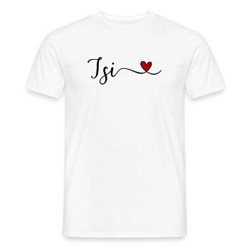 Isi with heart - Men's T-Shirt - white - Front - AI Model Male 178 dark (178cm)