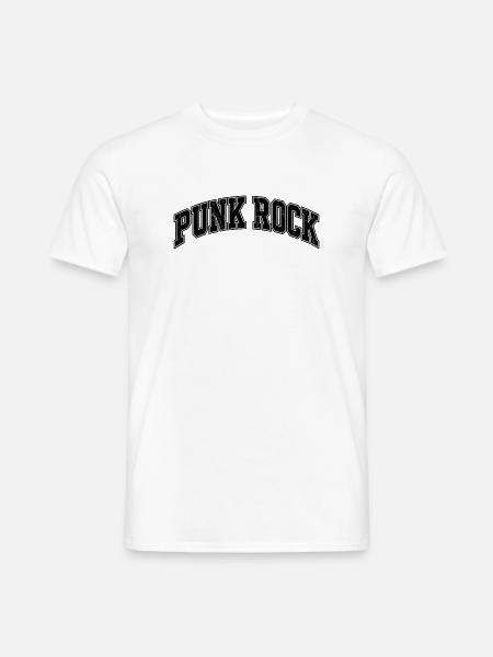 Punk Rock Schriftzug - Männer T-Shirt - Weiß