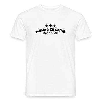MDMA and Co Caine - Männer T-Shirt - Weiß - Vorne - AI Model Male 178 dark (178cm)