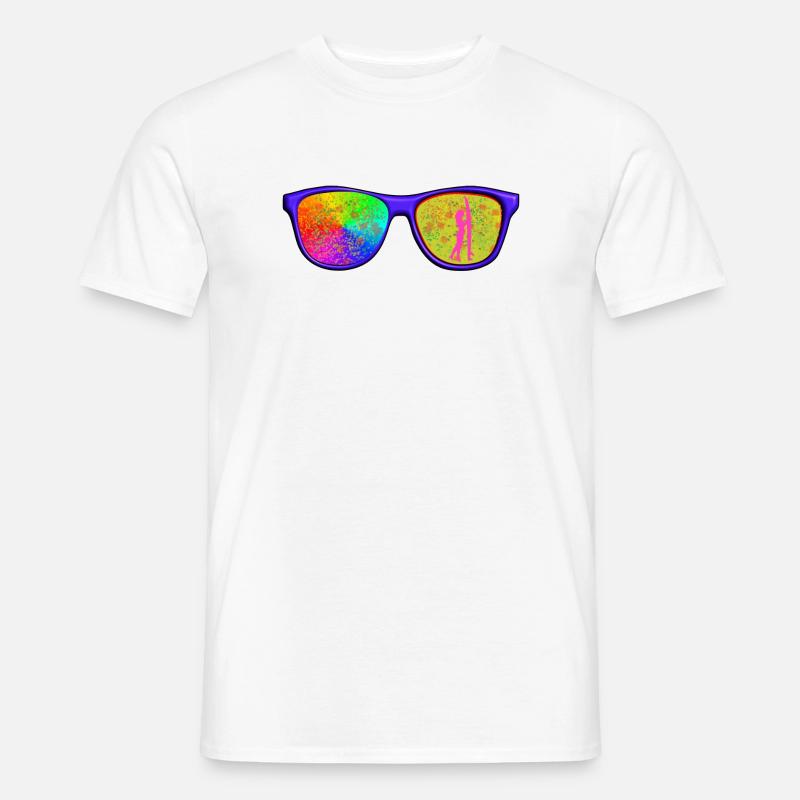 Cap mit Brille - Männer T-Shirt - Weiß