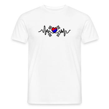 South Korea flag cardio hard stroke - Men's T-Shirt - white - Front - AI Model Male 178 dark (178cm)