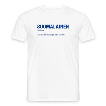 FINNISH LANGUAGE - Men's T-Shirt - white - Front - AI Model Male 178 dark (178cm)