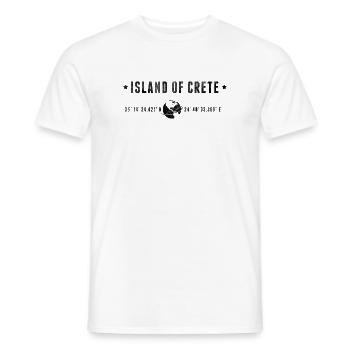 Crete Stylized Geographical Coordinates - Men's T-Shirt - white - Front - AI Model Male 178 dark (178cm)