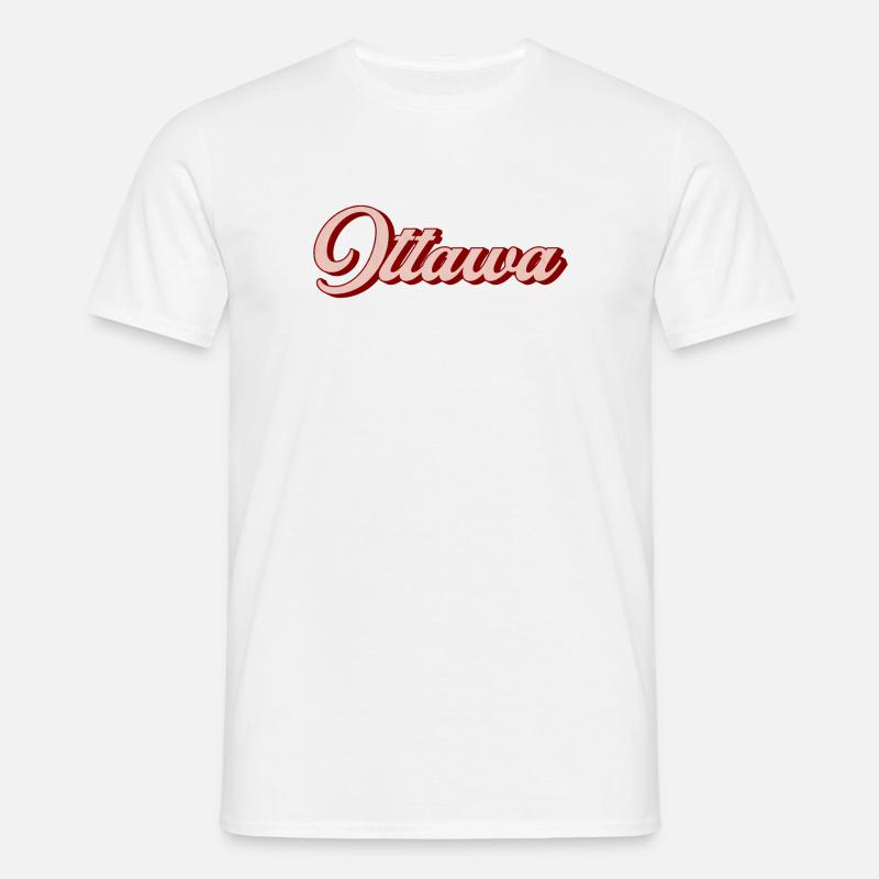 Ottawa Retro Script - Männer T-Shirt - Weiß