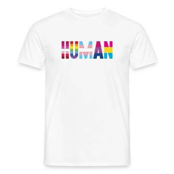 Mois de la fierté LGBT - Nous sommes tous humains - T-shirt homme - blanc - Devant - AI Model Male 178 dark (178cm)