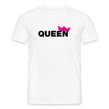 Queen Typo mit Krone / 2 Farben - Männer T-Shirt - Weiß - Vorne - AI Model Male 178 dark (178cm)