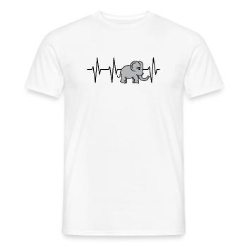 pulse elephant trunk heartbeat comic symbol cute - Men's T-Shirt - white - Front - AI Model Male 178 dark (178cm)