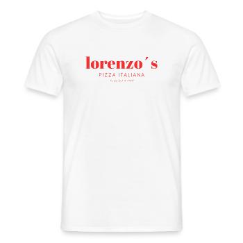 Lorenzo ́s Pizza Lettering - Men's T-Shirt - white - Front - AI Model Male 178 dark (178cm)
