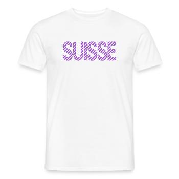 SUISSE. PAYS. GENEVE. SUISSE. HUMOUR. PAYS - T-shirt homme - blanc - Devant - AI Model Male 178 dark (178cm)