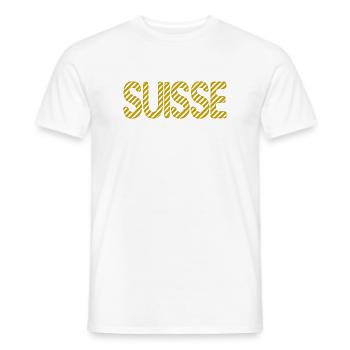 SUISSE. PAYS. GENEVE. SUISSE. HUMOUR. PAYS - T-shirt homme - blanc - Devant - AI Model Male 178 dark (178cm)