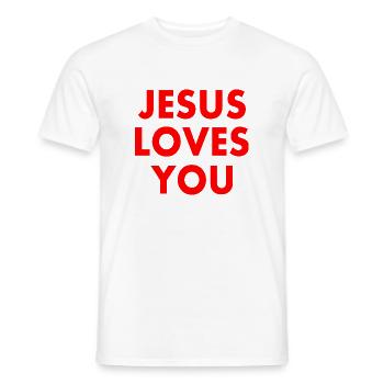 Jesus loves you - Männer T-Shirt - Weiß - Vorne - AI Model Male 178 dark (178cm)