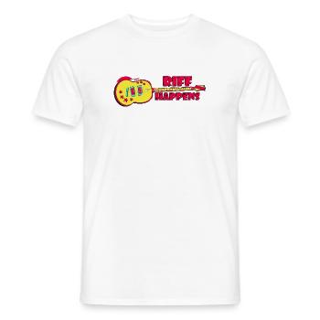 Riff Happens - Cool Rock Guitar - Men's T-Shirt - white - Front - AI Model Male 178 dark (178cm)