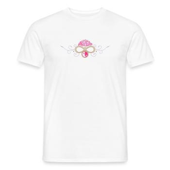 Ornement de lotus avec symbole yin et yang - T-shirt homme - blanc - Devant - AI Model Male 178 dark (178cm)