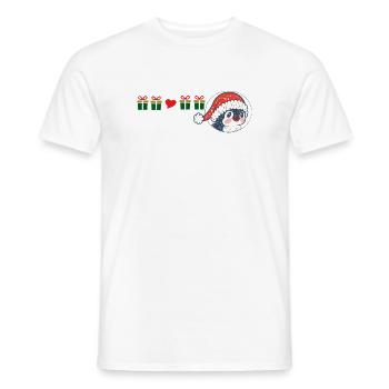Pingouin avec chapeau de Père Noël - T-shirt homme - blanc - Devant - AI Model Male 178 dark (178cm)