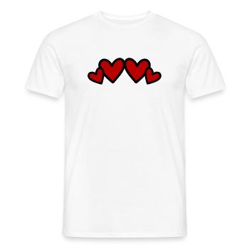 Coeurs Symbole Amour - T-shirt homme - blanc - Devant - AI Model Male 178 dark (178cm)