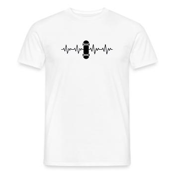 Skateboard Skateboarder ECG Battement de cœur - T-shirt homme - blanc - Devant - AI Model Male 178 dark (178cm)
