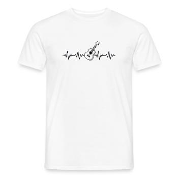 Guitar, rock music, ECG, heartbeat - Men's T-Shirt - white - Front - AI Model Male 178 dark (178cm)