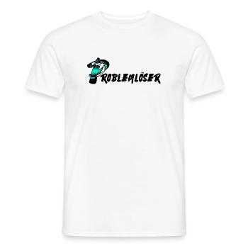 Problem solver text - Men's T-Shirt - white - Front - AI Model Male 178 dark (178cm)