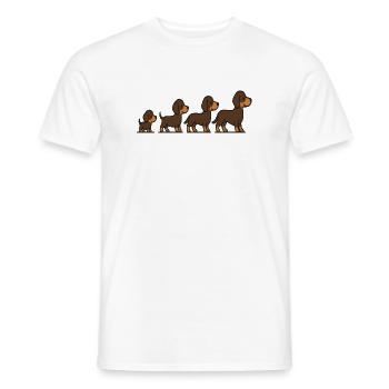 Dog Growth Stages Puppy to Adult Illustration Art - Men's T-Shirt - white - Front - AI Model Male 178 dark (178cm)