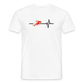 Running is my life, running, jogging, heartbeat - Men's T-Shirt - white - Front - AI Model Male 178 dark (178cm)