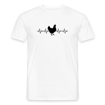 Hahn Gockel Henne EKG Herzschlag - Männer T-Shirt - Weiß - Vorne - AI Model Male 178 dark (178cm)