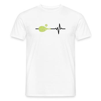 Le tennis est ma vie, mon battement de cœur, ma bagarre sur le court - T-shirt homme - blanc - Devant - AI Model Male 178 dark (178cm)