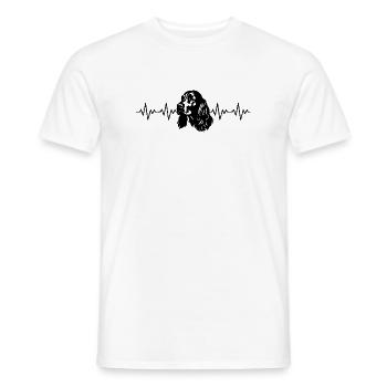 Cocker Spaniel EKG Herzschlag - Männer T-Shirt - Weiß - Vorne - AI Model Male 178 dark (178cm)