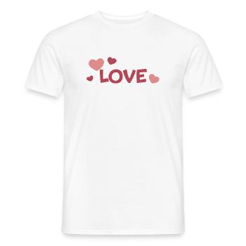 LOVE et Cœurs Pastel Dessin Fantaisie - T-shirt homme - blanc - Devant - AI Model Male 178 dark (178cm)