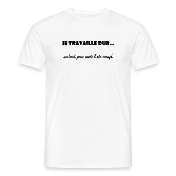 WORK. COLLEAGUE. MESSAGE. QUOTES. QUOTES - Men's T-Shirt - white - Front - AI Model Male 178 dark (178cm)