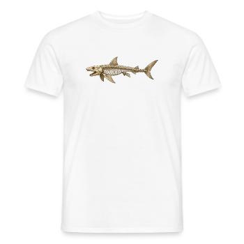Angler Hai Skelett Fossil Ozean Motiv  - Männer T-Shirt - Weiß - Vorne - AI Model Male 178 dark (178cm)