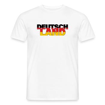 Deutschland Schriftzug Fussball Flagge Fan Shirt - Männer T-Shirt - Weiß - Vorne - AI Model Male 178 dark (178cm)