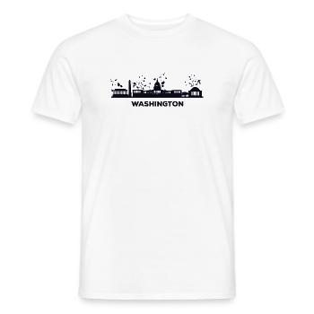 Washingtoner Skyline, Washington - T-shirt homme - blanc - Devant - AI Model Male 178 dark (178cm)