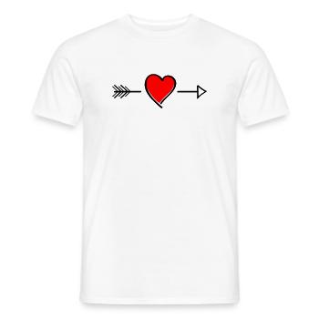 Heart contrast on black - Men's T-Shirt - white - Front - AI Model Male 178 dark (178cm)