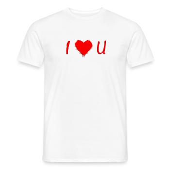 Cœur de graffiti d’amour je t’aime Je t’aime - T-shirt homme - blanc - Devant - AI Model Male 178 dark (178cm)