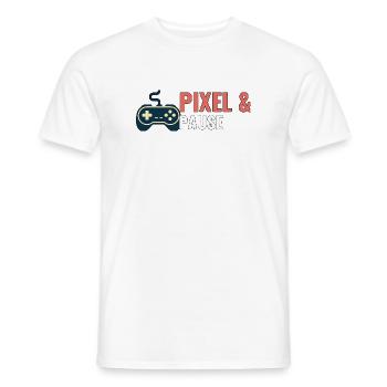 Pixel & Pause. - Männer T-Shirt - Weiß - Vorne - AI Model Male 178 dark (178cm)