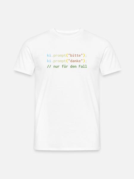 ki.prompt("bitte") – Höflich zur KI - Männer T-Shirt - Weiß