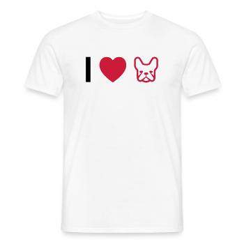 bouledogue français - T-shirt homme - blanc - Devant - AI Model Male 178 dark (178cm)