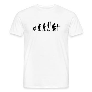 evolution_pc_3 - Men's T-Shirt - white - Front - AI Model Male 178 dark (178cm)