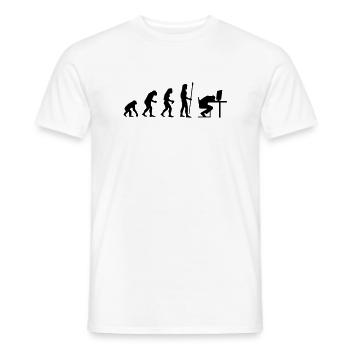 evolution_pc_4 - Men's T-Shirt - white - Front - AI Model Male 178 dark (178cm)