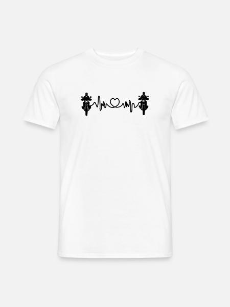 Motorrad-Frontansicht Cardio-Motor-Enthusiast - Männer T-Shirt - Weiß