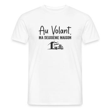 Au Volant, Ma Deuxième Maison - T-shirt homme - blanc - Devant - AI Model Male 178 dark (178cm)