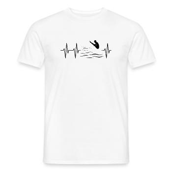 Pulse Diving Diver Cliff Jumping Heartbeat - Men's T-Shirt - white - Front - AI Model Male 178 dark (178cm)
