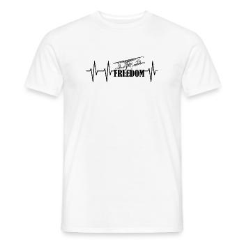 puls free flugzeug Fliegerei Freiheit Herzschlag - Männer T-Shirt - Weiß - Vorne - AI Model Male 178 dark (178cm)