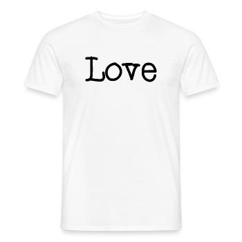 LOVE. COUPLE. JUST MARRIED. Bachelorette party. VALENTINE'S DAY. - Men's T-Shirt - white - Front - AI Model Male 178 dark (178cm)