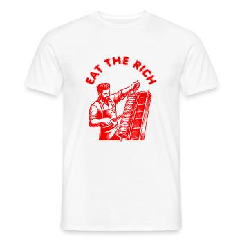 Eat the rich - T-shirt homme - blanc - Devant - AI Model Male 178 dark (178cm)