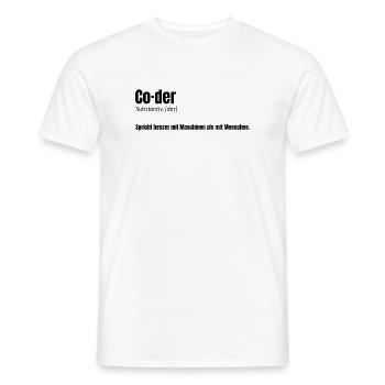 Coder - witziges Design für Entwickler - Männer T-Shirt - Weiß - Vorne - AI Model Male 178 dark (178cm)