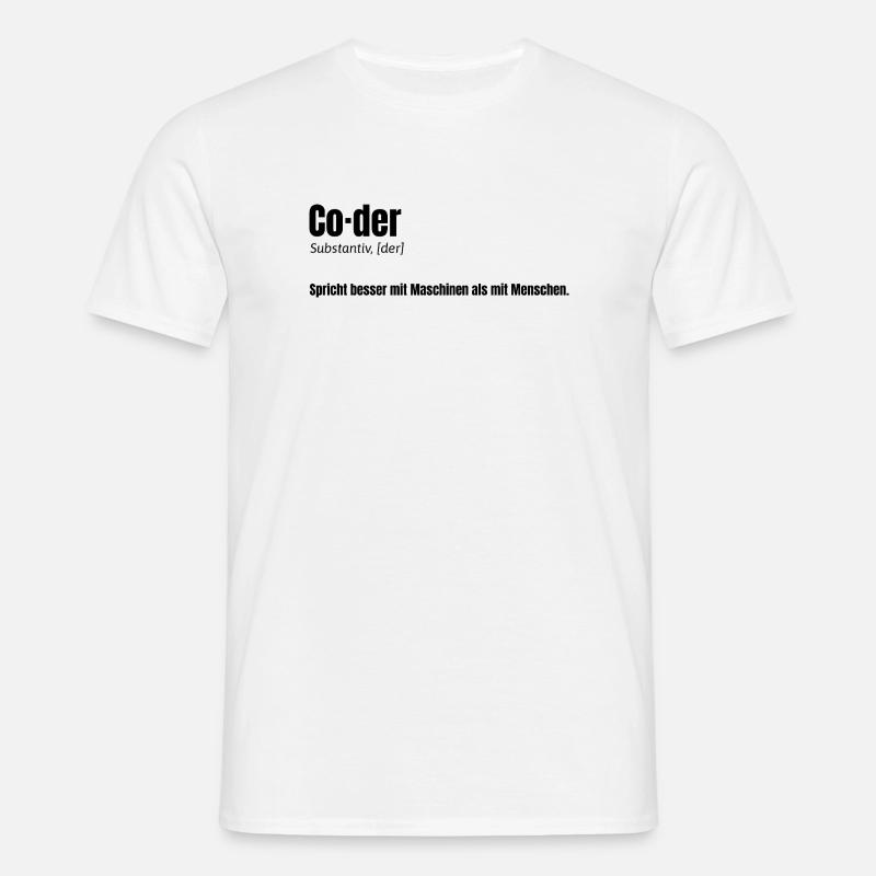 Coder - witziges Design für Entwickler - Männer T-Shirt - Weiß