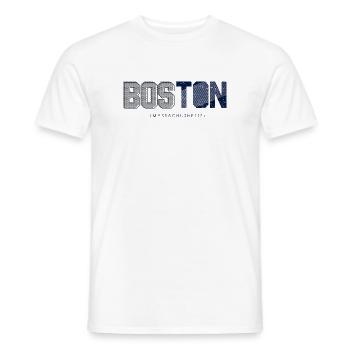 Boston Skyline Silhouette Design - Men's T-Shirt - white - Front - AI Model Male 178 dark (178cm)