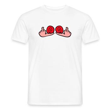 escargot majeur insulte branleur baise toi - T-shirt homme - blanc - Devant - AI Model Male 178 dark (178cm)